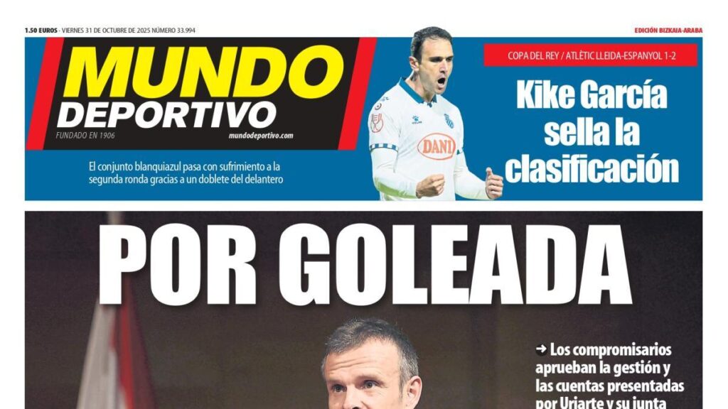 Portada de MD Bizkaia-Araba de hoy viernes