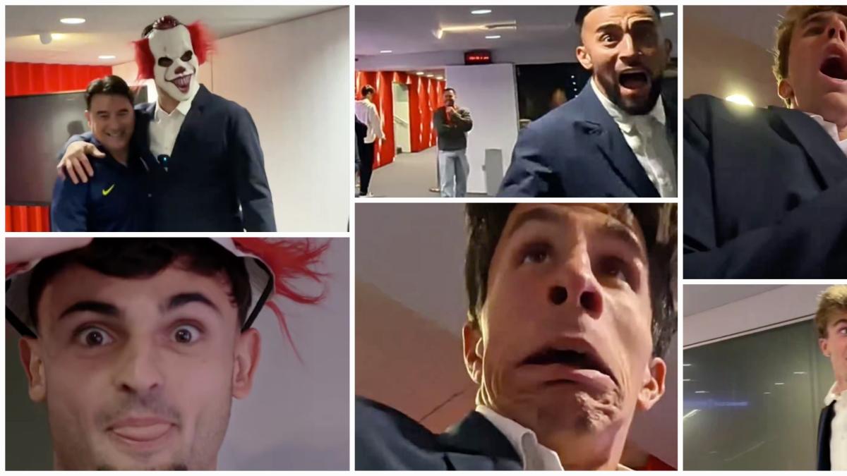 El viral video de Halloween de 'Pennywise' Pubill asustando a sus compañeros del Atlético