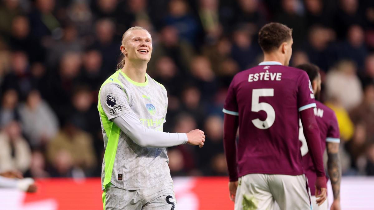0-1: El City de Guardiola, líder gracias a Haaland y el Burnley desciende