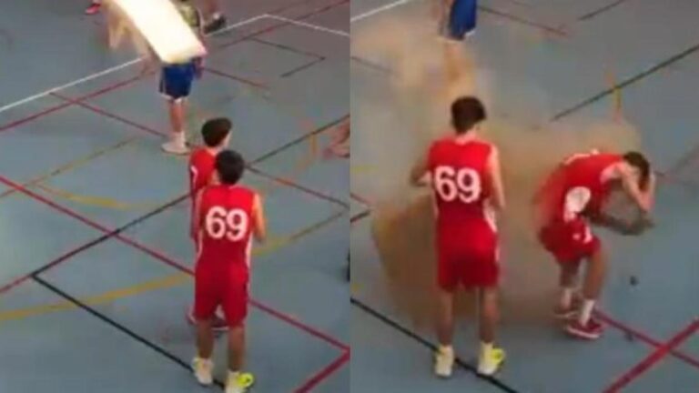 Susto en España por lo que pudo haber pasado tras caerse parte del techo sobre un jugador