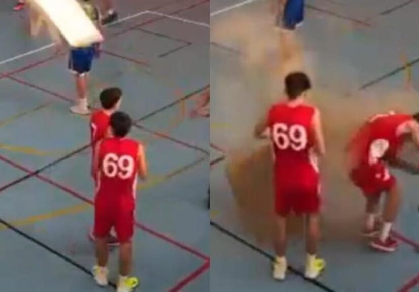 Susto en España por lo que pudo haber pasado tras caerse parte del techo sobre un jugador