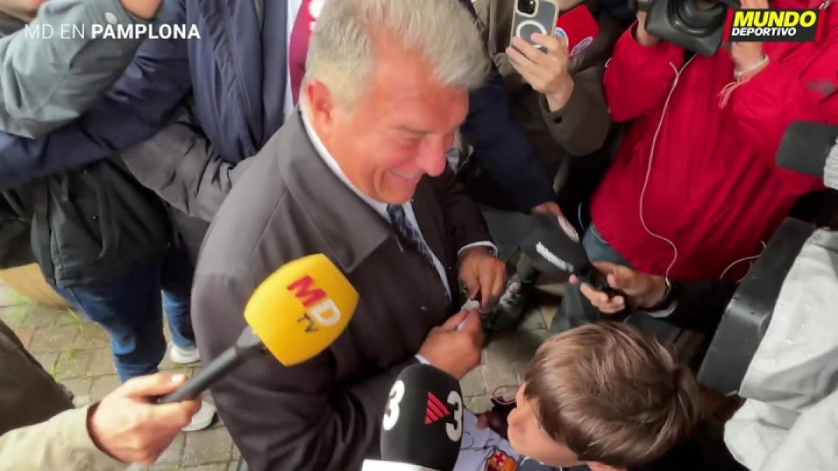 La divertida respuesta de Laporta a un niño al ser preguntado por Julián Álvarez