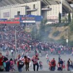 Profundo malestar de la afición del Atlético por la actuación policial en el Metropolitano