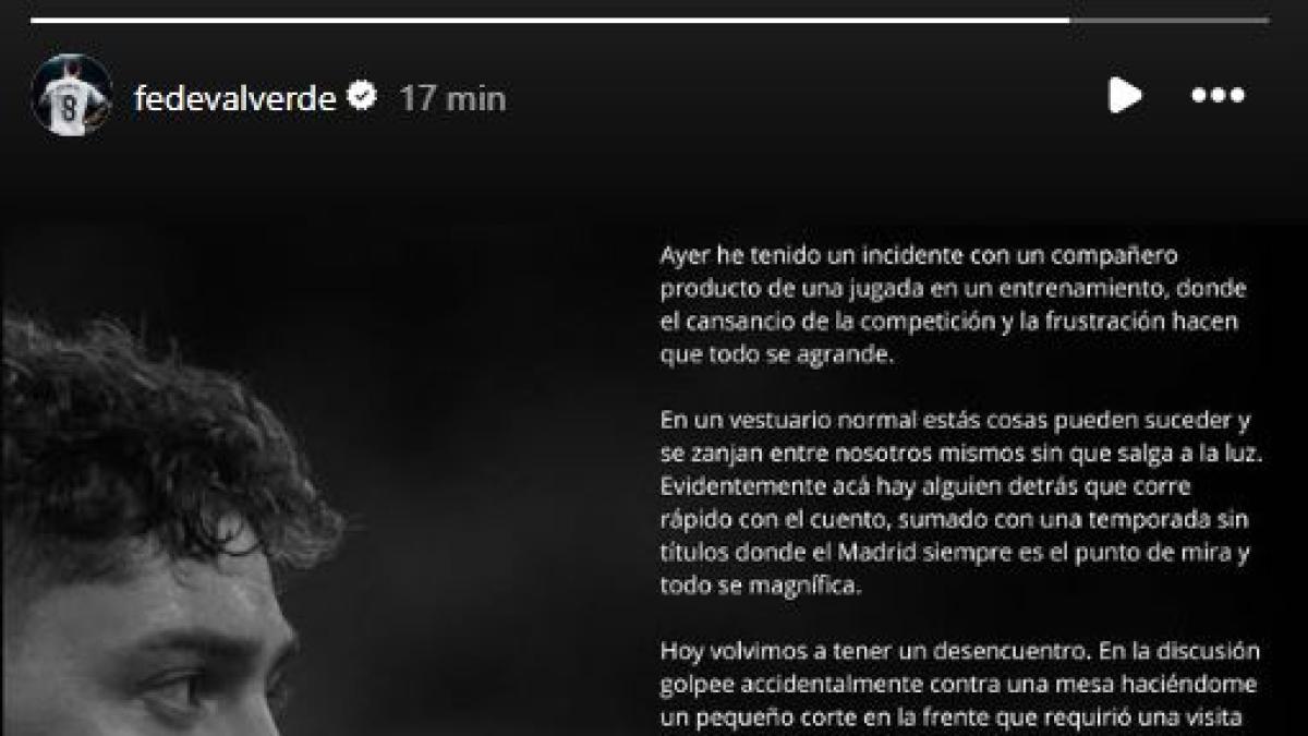 Fede Valverde rompe su silencio con una dura publicación